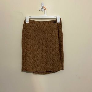 Banana Republic Brown Floral Wrap Skirt